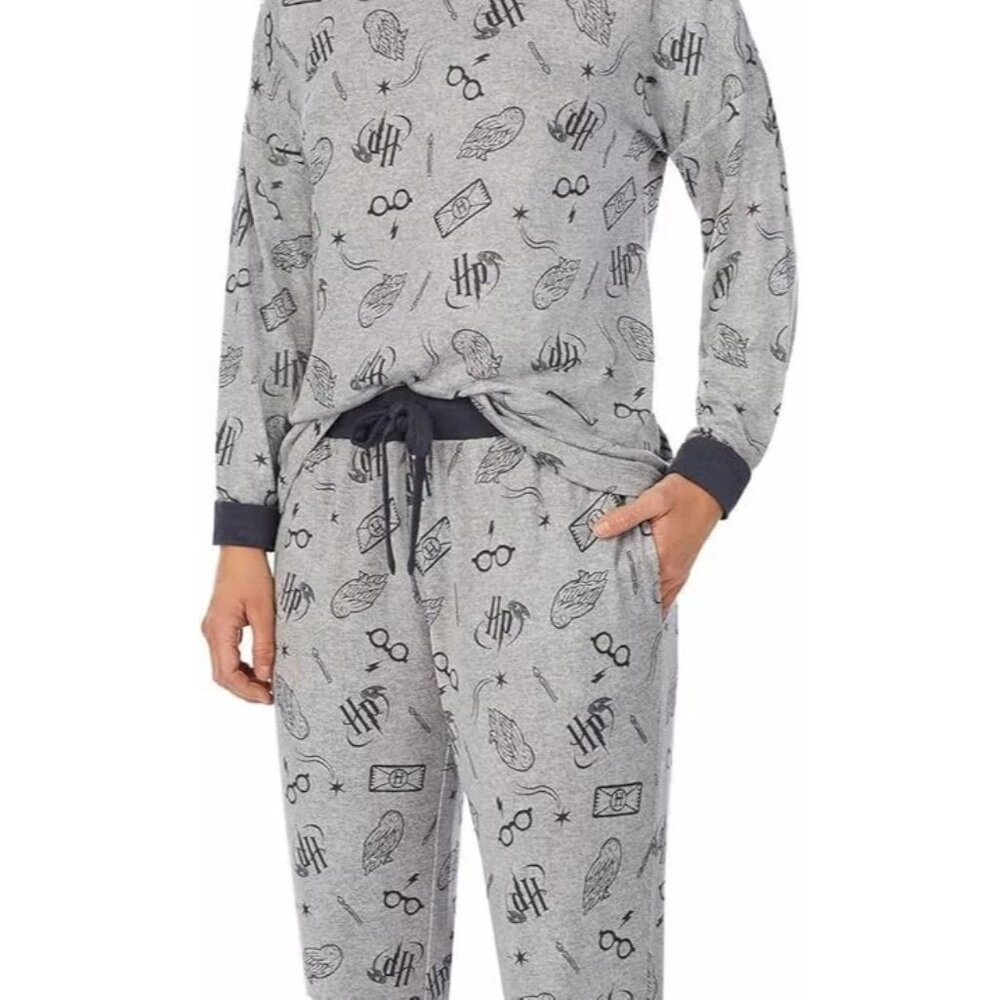 Harry Potter S PJ 2-Piece Wizarding Women Pajama Lounge Set Long Sleeve Top Pant